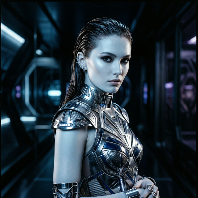Cinematic futuristic portrait